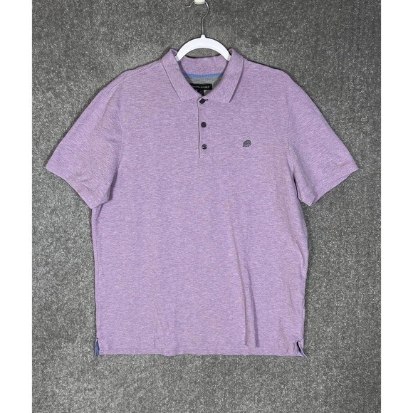 Banana Republic Short Sleeve Embroidered Elephant Polo Shirt Mens Size XL Purple - Picture 1 of 15